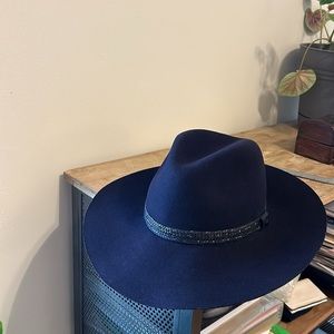Rag & bone wide brim dark indigo/ purple fedora